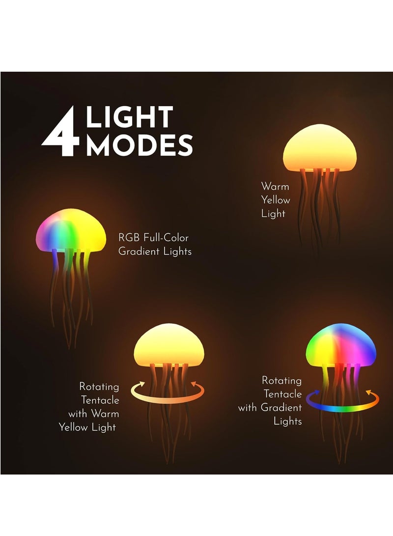 ELTRAZONE Floating Jellyfish Light Lamp - Voice Control RGB Gradient Moving Tentacles Flying Jelly Fish Bedside Table Lamp - Rechargeable Touch Sensor Hanging LED Dancing Jellyfish Night Lamp for Kids & Adults - Image 3