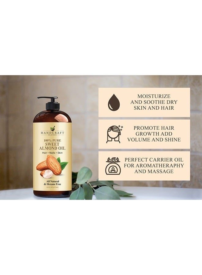 handcraft Blends Sweet Almond Oil - 16 Fl Oz - 100% Pure and Natural - Image 5