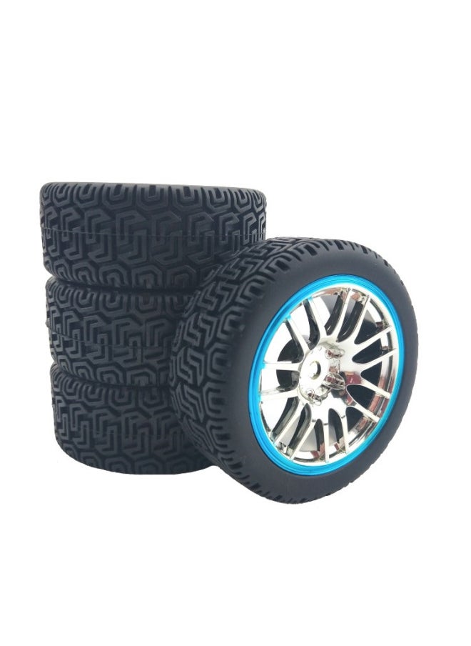 Generic - 1/10 Flat Running Tire Flat Running Change Tension Tire Diameter 66 MmHSP94122/94123 RV Racing Grip Tire-Color:With B Wheel Hub, Note The Style - Image 1