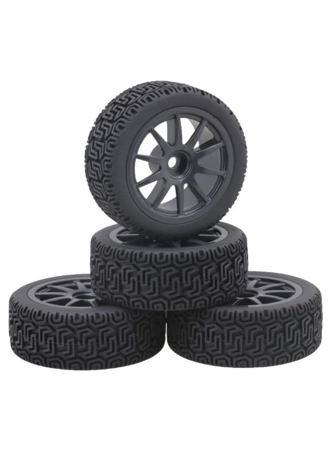 Generic - 1/10 Flat Running Tire Flat Running Change Tension Tire Diameter 66 MmHSP94122/94123 RV Racing Grip Tire-Color:With B Wheel Hub, Note The Style - Image 1
