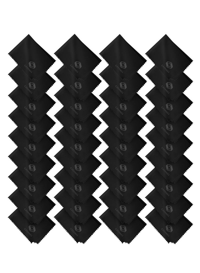 CATANES 36 Pack Of Microfiber Cleaning Cloth Premium Cloth for Glasses Lens Screens and More Black  - Image 2