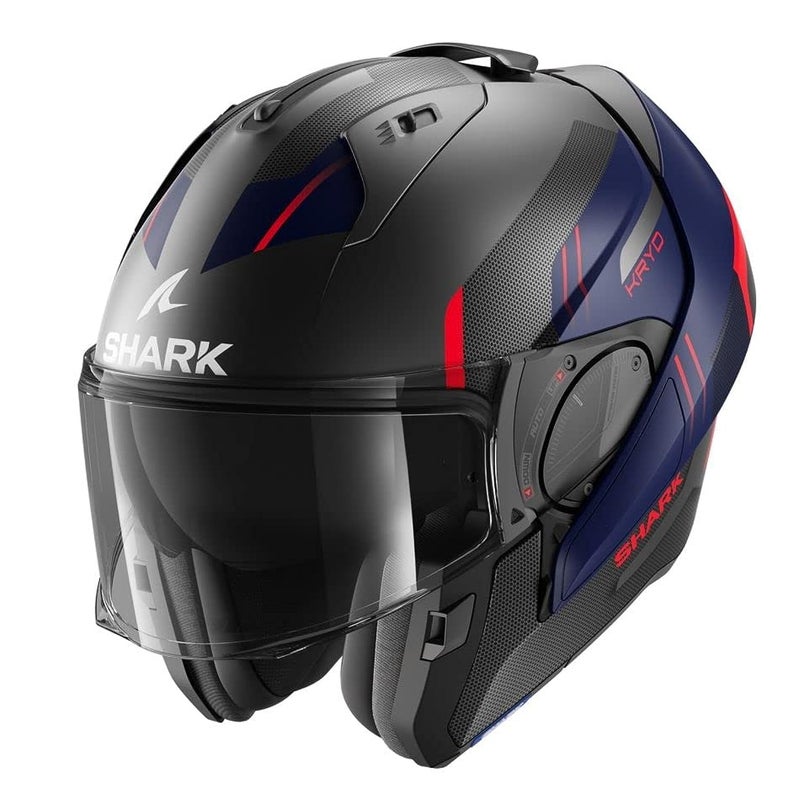 Shark HE9816ABR EVO ES Kryd Modular Motorcycle Helmet for Unisex, X-Small, Noir/Blue/Red - Image 1