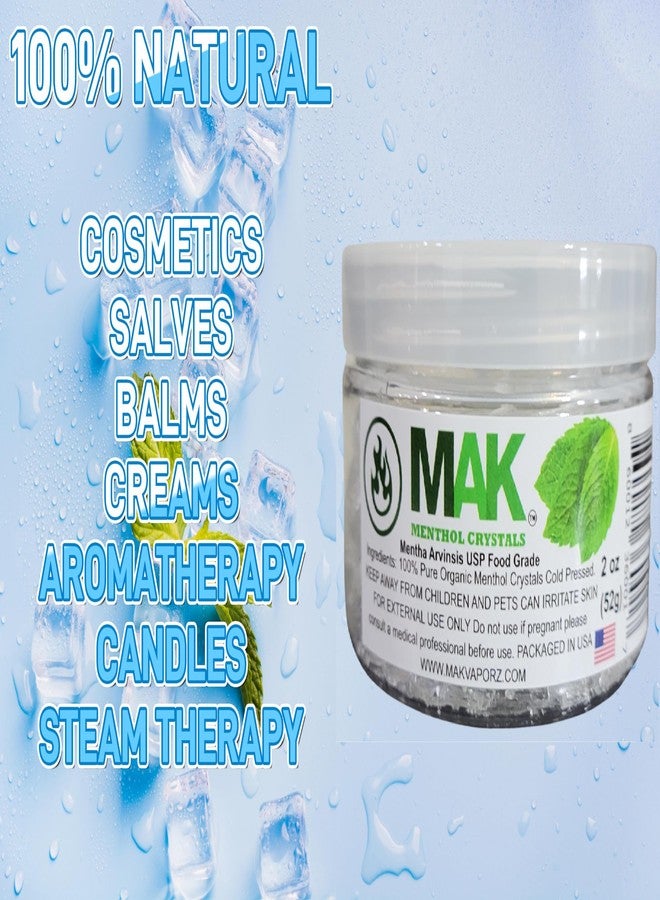 Mak Menthol Crystals 2 oz - Pure Organic 100% Natural - Menthol Crystals from Mint Crystal Mints Mentha Arvensis - Comes in a Jar for Long-Lasting Freshness - Image 3