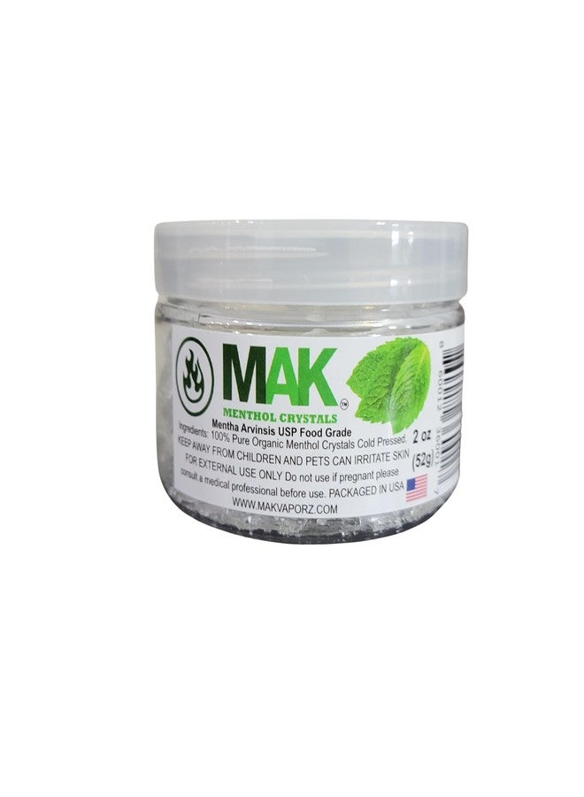 Mak Menthol Crystals 2 oz - Pure Organic 100% Natural - Menthol Crystals from Mint Crystal Mints Mentha Arvensis - Comes in a Jar for Long-Lasting Freshness - Image 1