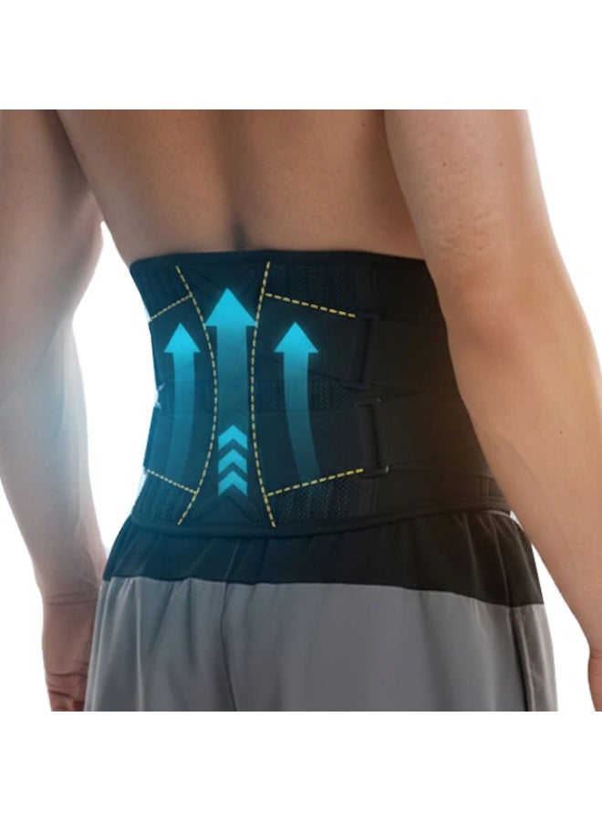 Walpck Sports Strong Lumbar Support Belt Back Brace Breathable Waist Lumbar Lower Back Support Belt for Sciatica, Herniated Disc, Scoliosis Back Pain Relief, Heavy lifting, with Dual Adjustable Straps (Large/105cm) - Image 1