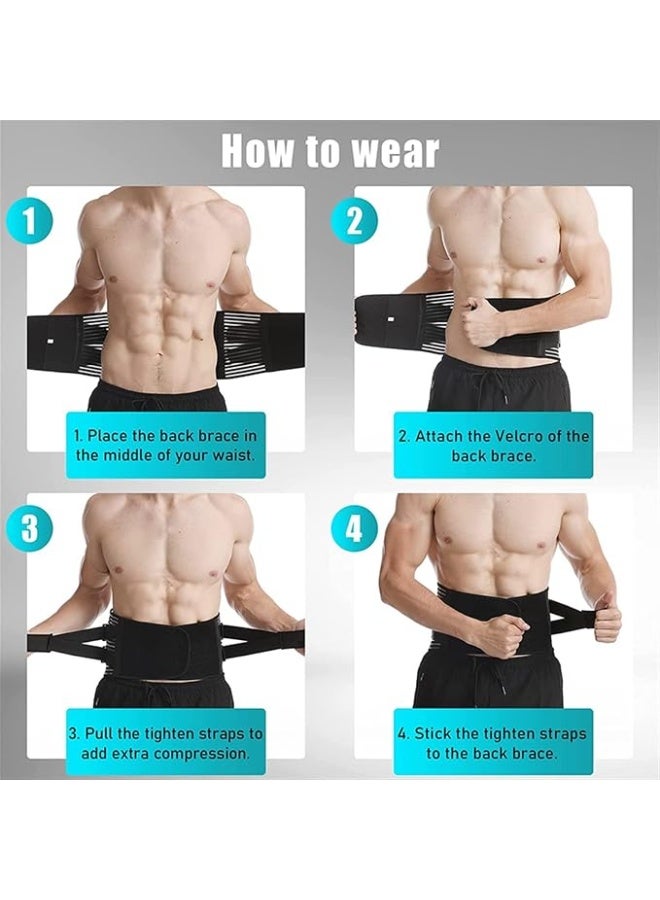 Walpck Sports Strong Lumbar Support Belt Back Brace Breathable Waist Lumbar Lower Back Support Belt for Sciatica, Herniated Disc, Scoliosis Back Pain Relief, Heavy lifting, with Dual Adjustable Straps (Large/105cm) - Image 4