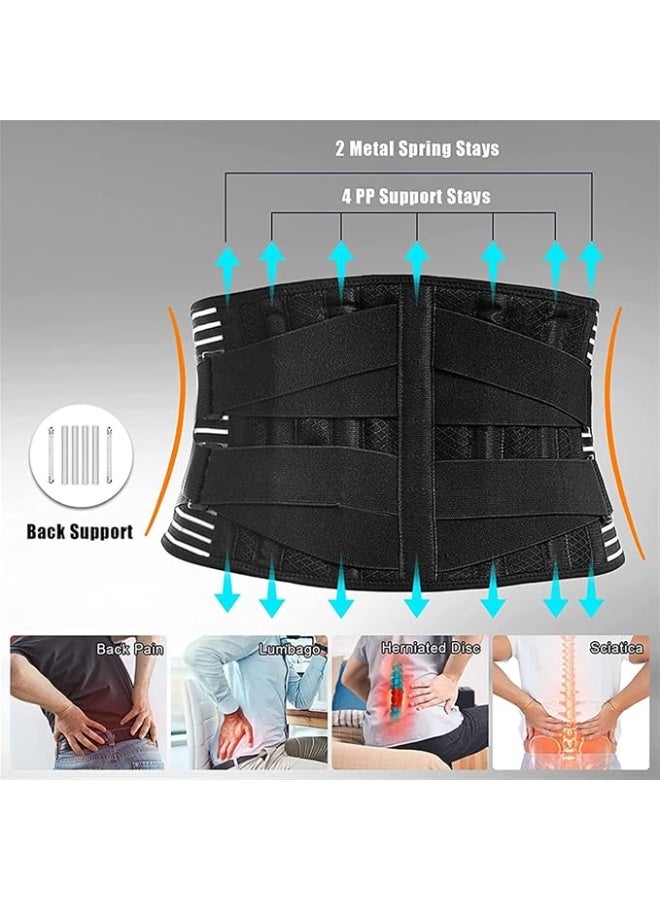 Walpck Sports Strong Lumbar Support Belt Back Brace Breathable Waist Lumbar Lower Back Support Belt for Sciatica, Herniated Disc, Scoliosis Back Pain Relief, Heavy lifting, with Dual Adjustable Straps (Large/105cm) - Image 3