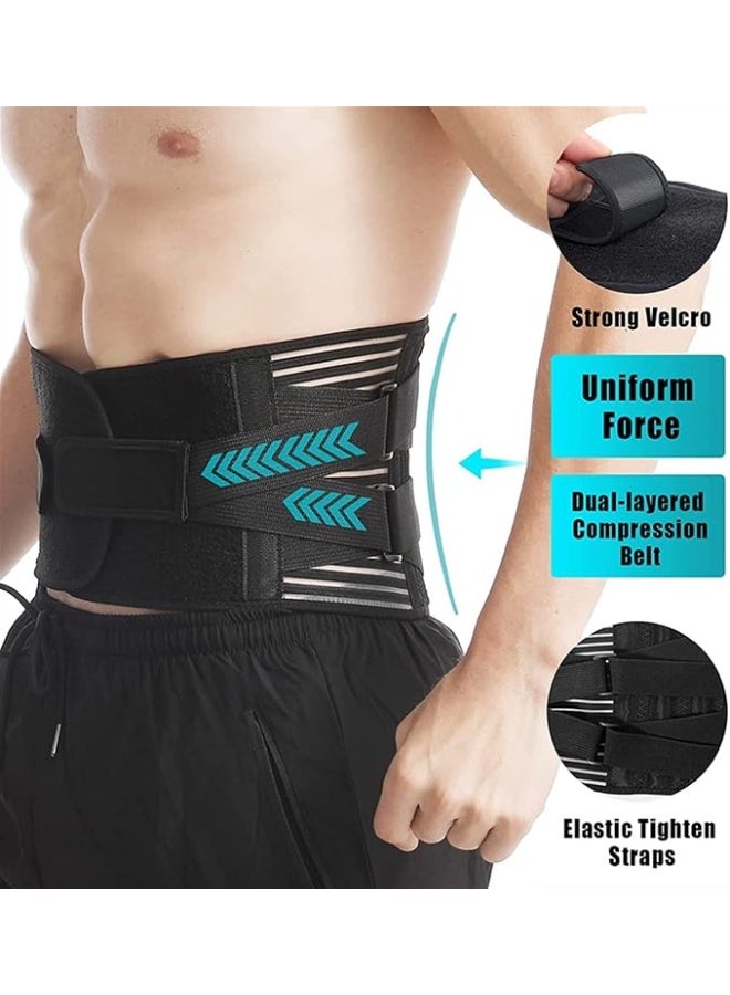 Walpck Sports Strong Lumbar Support Belt Back Brace Breathable Waist Lumbar Lower Back Support Belt for Sciatica, Herniated Disc, Scoliosis Back Pain Relief, Heavy lifting, with Dual Adjustable Straps (Large/105cm) - Image 2