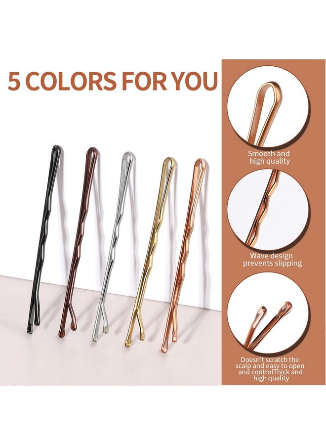 تينيتور دبابيس بوبي 250 عدد دبابيس بوبي بني للنساء والفتيات 2 بوصة دبابيس بوبي أسود أشقر بني فضي دبابيس شعر بوبي دبابيس شعر أشقر مع صندوق تخزين دبابيس بوبي تثبيت آمن - Image 2