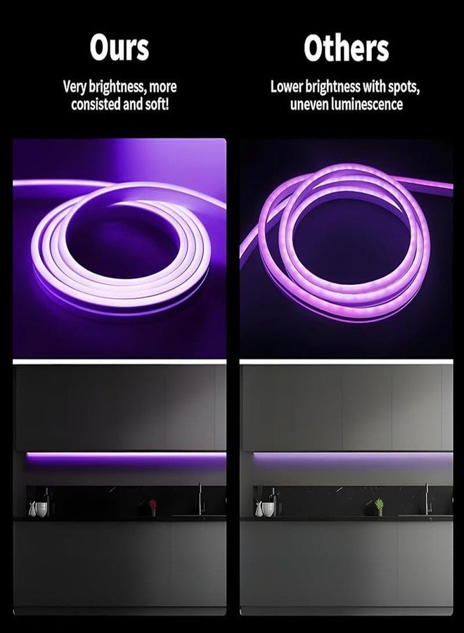 BUDWILL Silicone 5-Meter Purple Neon Light Strip with 600 LEDs and 12V Adapter Ideal for Wall Decorations, Parties, Celebrations, Bars, and Custom Neon Displays (Pack of 1) - Image 2