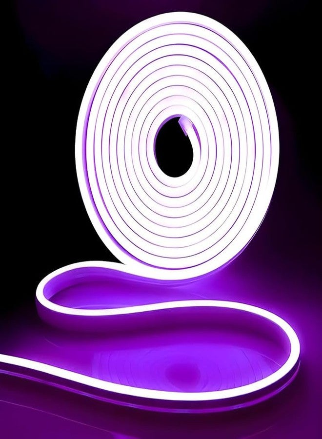 BUDWILL Silicone 5-Meter Purple Neon Light Strip with 600 LEDs and 12V Adapter Ideal for Wall Decorations, Parties, Celebrations, Bars, and Custom Neon Displays (Pack of 1) - Image 1