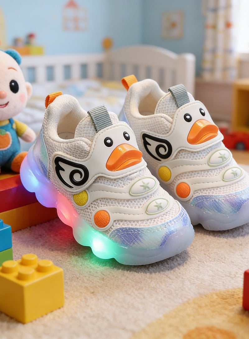 دوكو أطفال إضاءة الأحذية, أحذية رياضية لامعة LED مع خطاف وحلقة المثبت, أحذية شبكة خفيفة الوزن مع نمط الكرتون, أحذية المشي التنفسية للأطفال الصغار, مناسبة للجري, المشي, السفر - Image 3