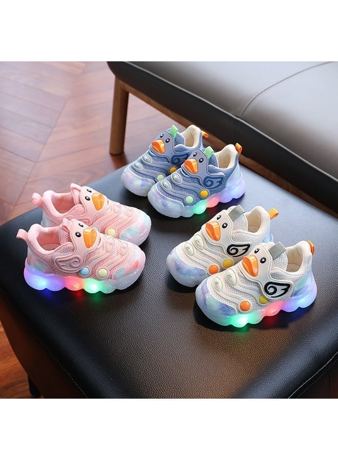 دوكو أطفال إضاءة الأحذية, أحذية رياضية لامعة LED مع خطاف وحلقة المثبت, أحذية شبكة خفيفة الوزن مع نمط الكرتون, أحذية المشي التنفسية للأطفال الصغار, مناسبة للجري, المشي, السفر - Image 2
