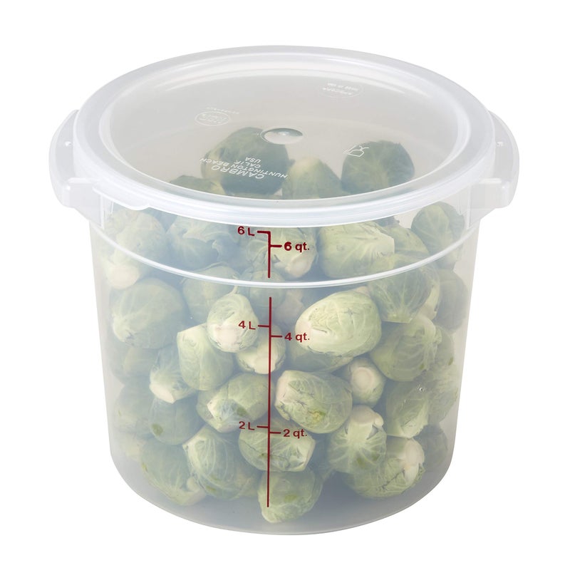 Cambro حاوية تخزين الطعام الدائرية كامبرو RFS6PPSW2190 سعة 6 كوارت مع غطاء، مجموعة من 2 - Image 2