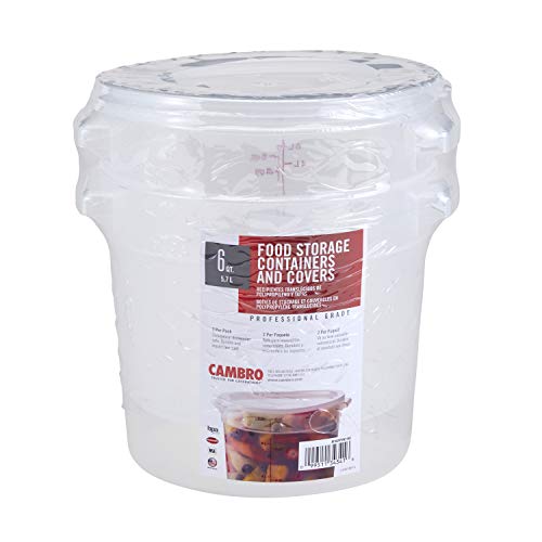 Cambro حاوية تخزين الطعام الدائرية كامبرو RFS6PPSW2190 سعة 6 كوارت مع غطاء، مجموعة من 2 - Image 1