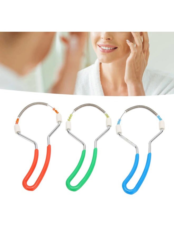 HURRISE 3pcs Facial Hair Remover, Women Spring Threading Epilator, Portable Face Lips Hair Removal Plastic Spring Device for Face Lip Hair Removal - Image 2