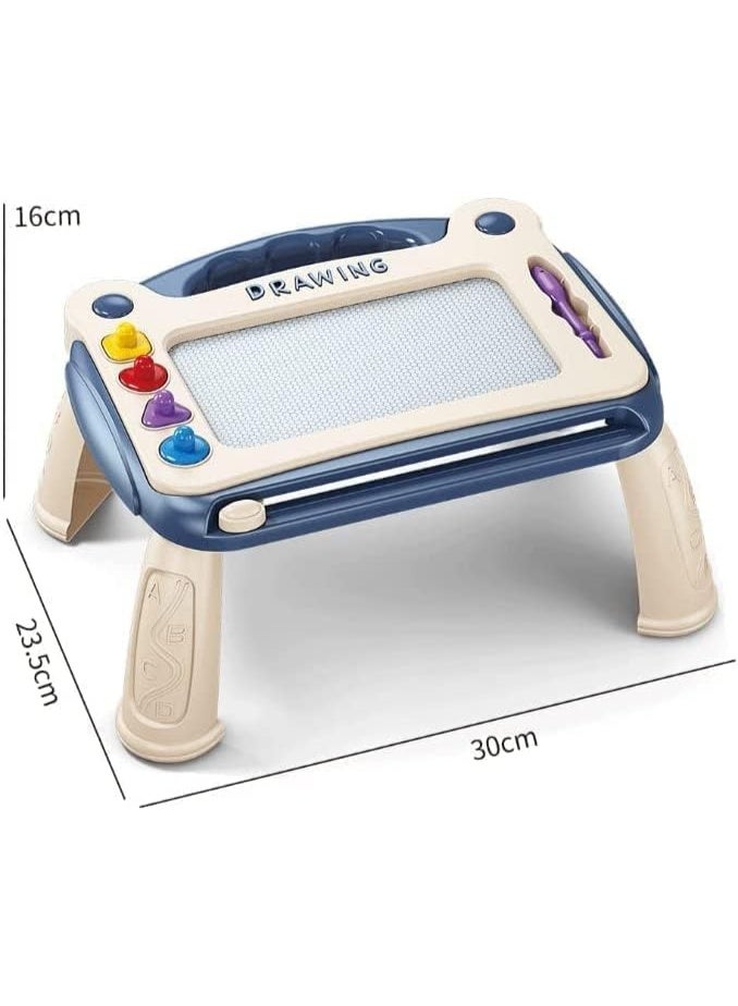 Magnetic Drawing Board for Kids – Educational Doodle Pad Toddler Toys Age 1-2, Mess-Free Erasable Sketch Pad with 4 Color Zones & Stamps, Learning & Travel Toy for 1 2 3 Year Old Boys & Girls-Random button color - Image 3