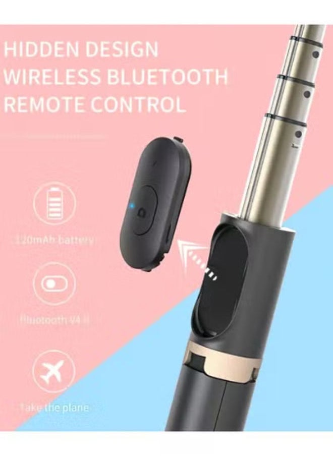 SHOPI - Q03S bluetooth selfie stick expandable mini tripod with LED fill light remote control shutter for Android IOS - Image 1