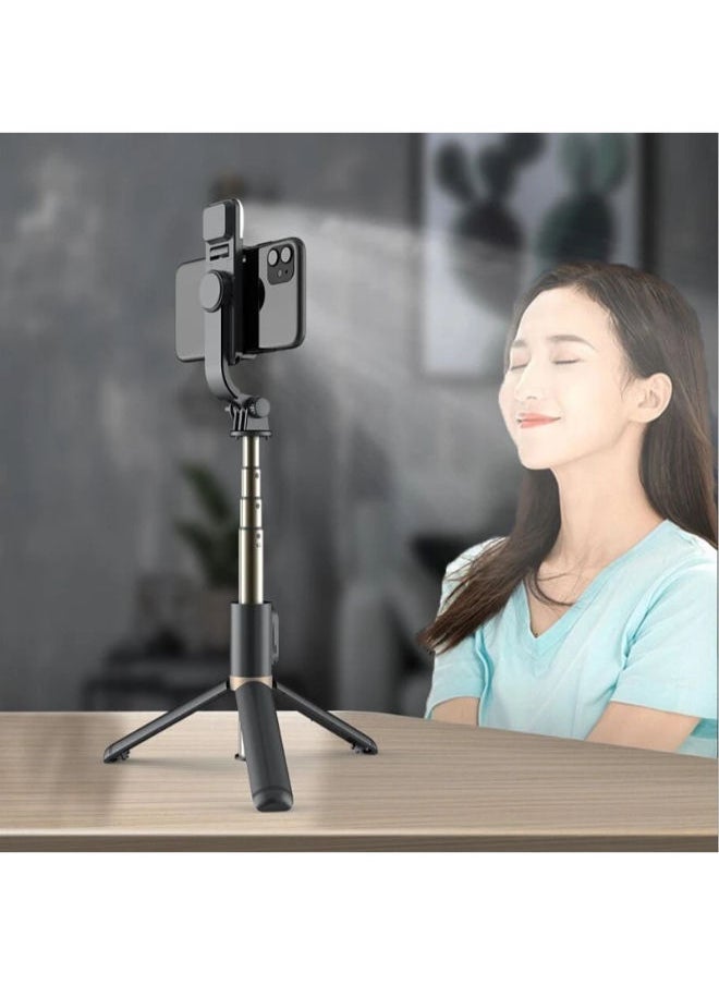 SHOPI - Q03S bluetooth selfie stick expandable mini tripod with LED fill light remote control shutter for Android IOS - Image 1