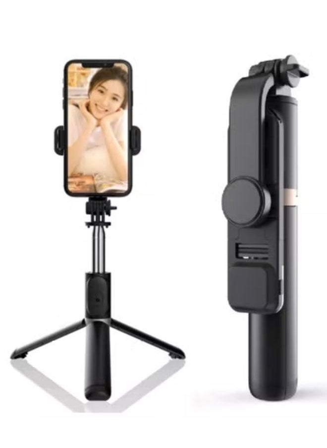 SHOPI - Q03S bluetooth selfie stick expandable mini tripod with LED fill light remote control shutter for Android IOS - Image 1