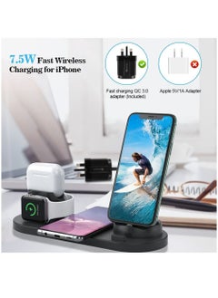 Arabest Wireless Charger, 6 in 1 Wireless Fast Charging Station for Apple Watch/Airpods Pro/iPhone 14/13/12/11/11pro/11pro Max/X/Xs/Xr Samsung S20/S10, Charging Dock Station for Other Qi Phones  - Image 2