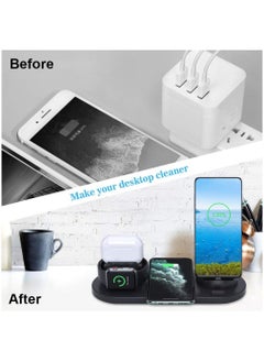 Arabest Wireless Charger, 6 in 1 Wireless Fast Charging Station for Apple Watch/Airpods Pro/iPhone 14/13/12/11/11pro/11pro Max/X/Xs/Xr Samsung S20/S10, Charging Dock Station for Other Qi Phones  - Image 3