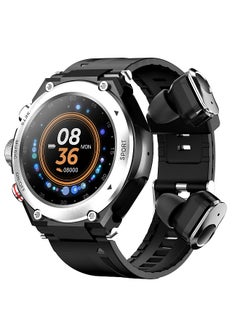 Smart Watch with Wirelessly Earbuds 2 in 1 Activity Bracelet BT Earphones MP3 Music Call Fitness Tracker Heart Rate Sleep Monitor Compatible with IOS Android Phones