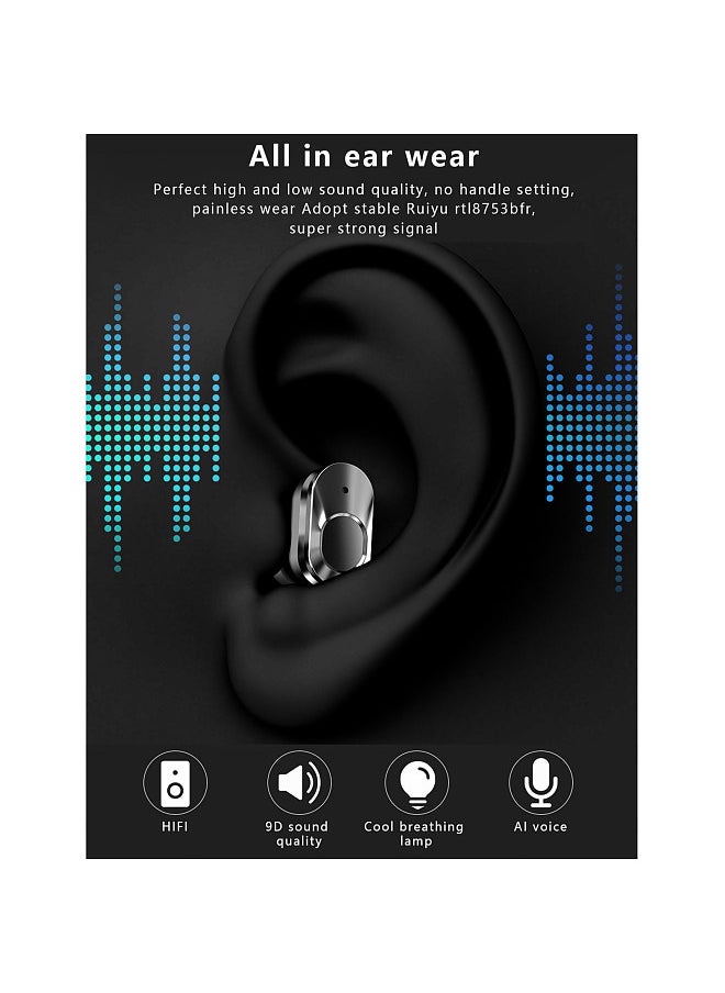 Generic - Smart Watch with Wirelessly Earbuds 2 in 1 Activity Bracelet BT Earphones MP3 Music Call Fitness Tracker Heart Rate Sleep Monitor Compatible with IOS Android Phones - Image 1