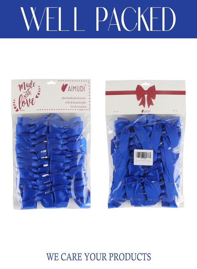 AIMUDI Royal Blue Satin Ribbon Twist Tie Bows - 3.5" Pretied Bows for Crafts, Gift Wrapping & Hanukkah Ornaments - 50 Counts - Image 4