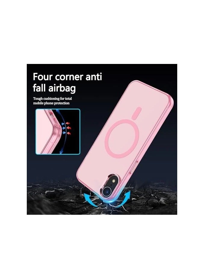 Magnetic Case for iPhone XR Back Cover Compatible with Magsafe Drop Protection Anti-Scratch Matte Comfortable Touch Shockproof iPhone XR  Case Pink  - Image 4