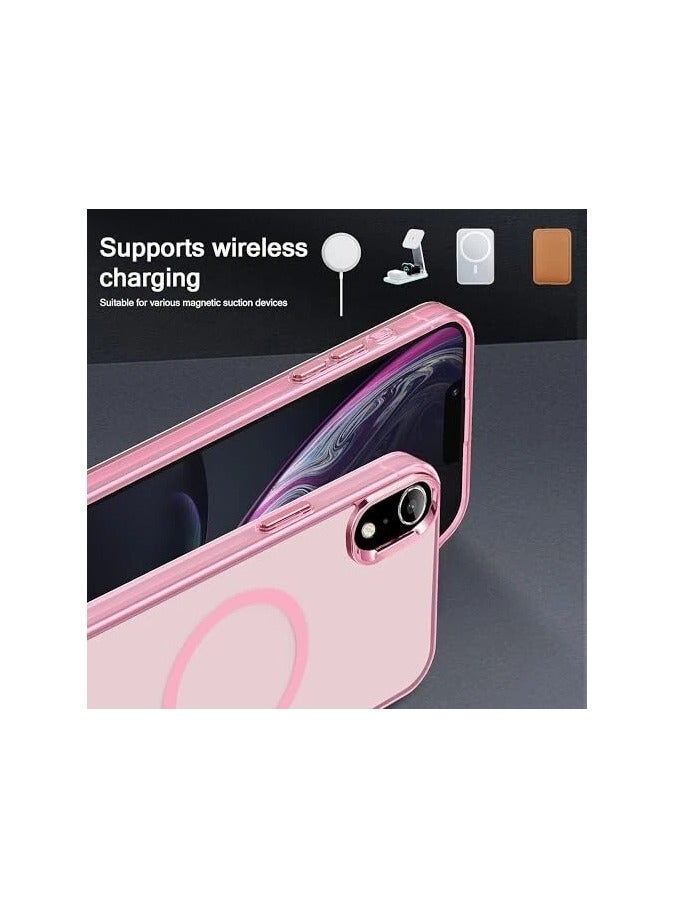 Magnetic Case for iPhone XR Back Cover Compatible with Magsafe Drop Protection Anti-Scratch Matte Comfortable Touch Shockproof iPhone XR  Case Pink  - Image 3