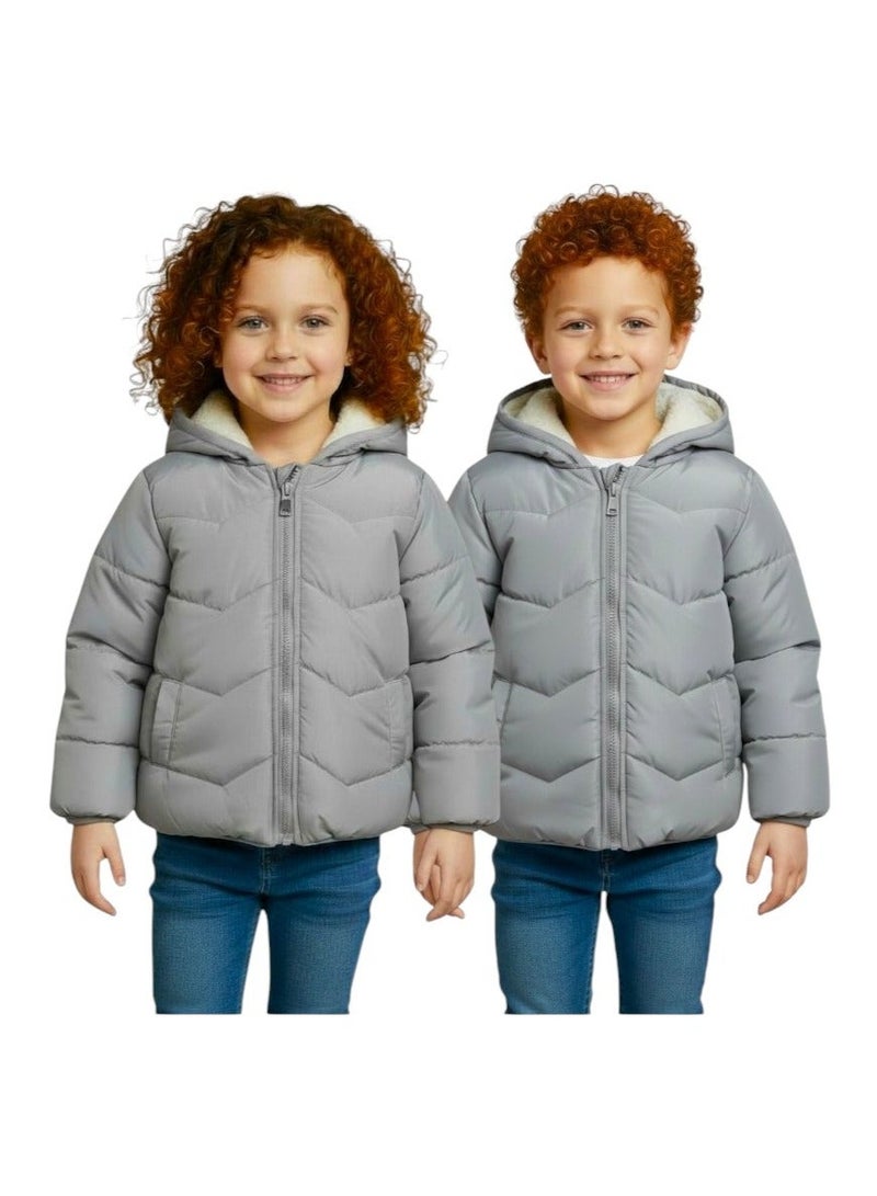 Baby Co. Waterproof Fleece Lined Grey Jacket - Image 1
