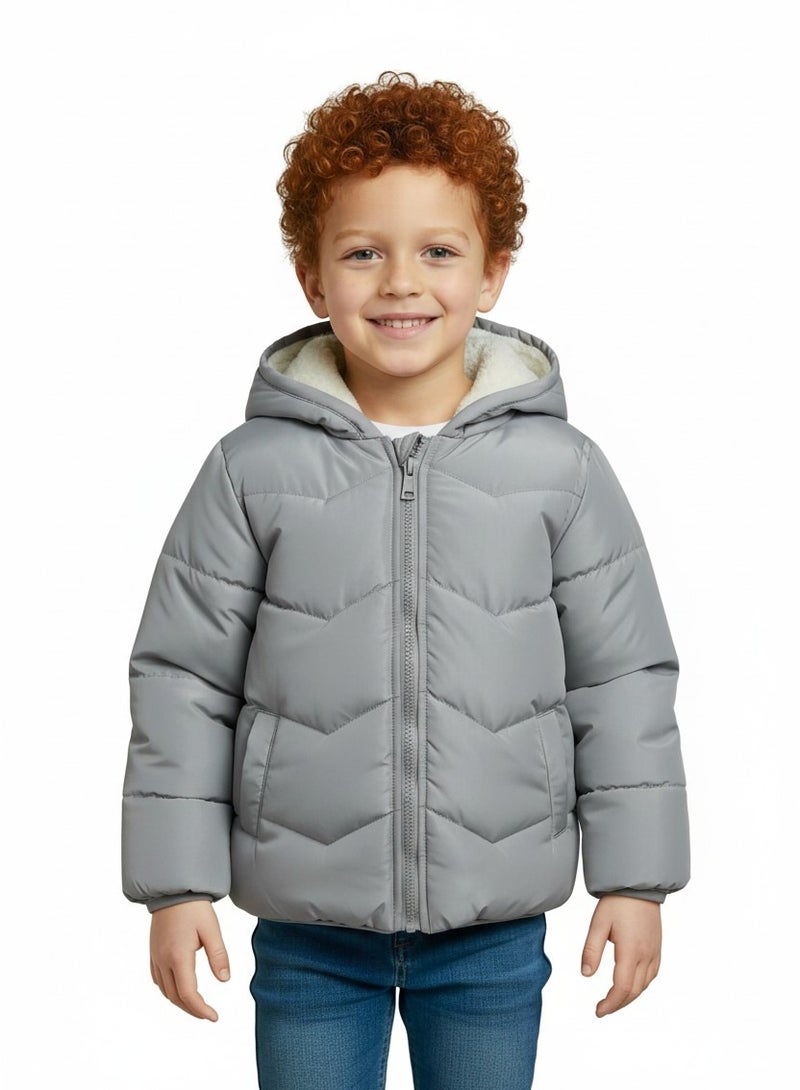Baby Co. Waterproof Fleece Lined Grey Jacket - Image 2