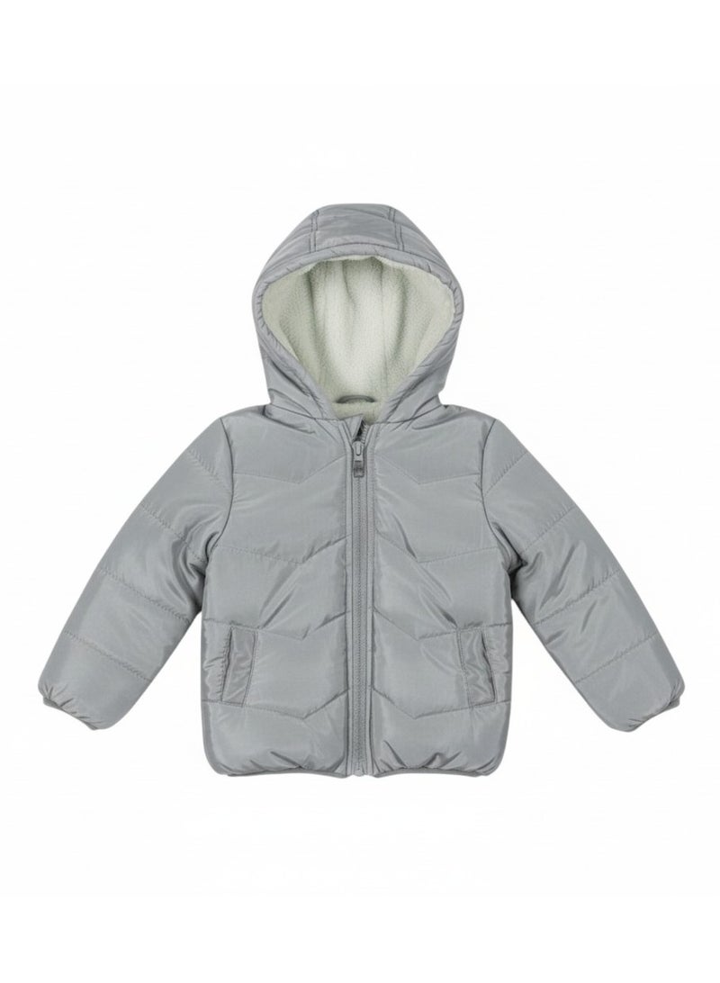 Baby Co. Waterproof Fleece Lined Grey Jacket - Image 4