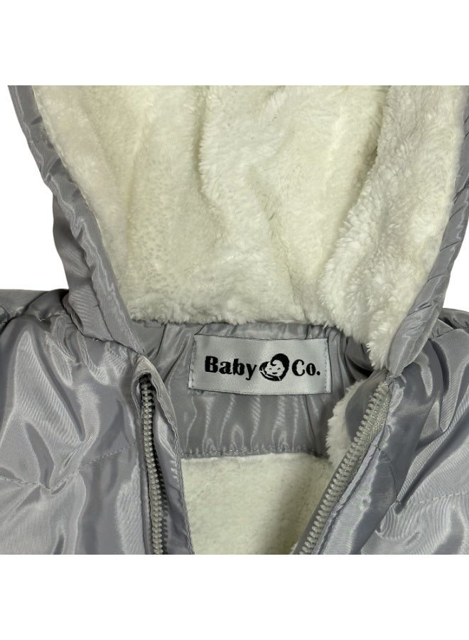 Baby Co. Waterproof Fleece Lined Grey Jacket - Image 5