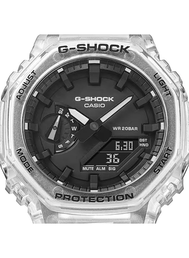 Casio G-Shock GA-2100SKE-7A Analog-Digital Men's Watch | Transparent Resin Strap | Carbon Core Guard | Shock Resistant | 200M Water Resistant - Image 2