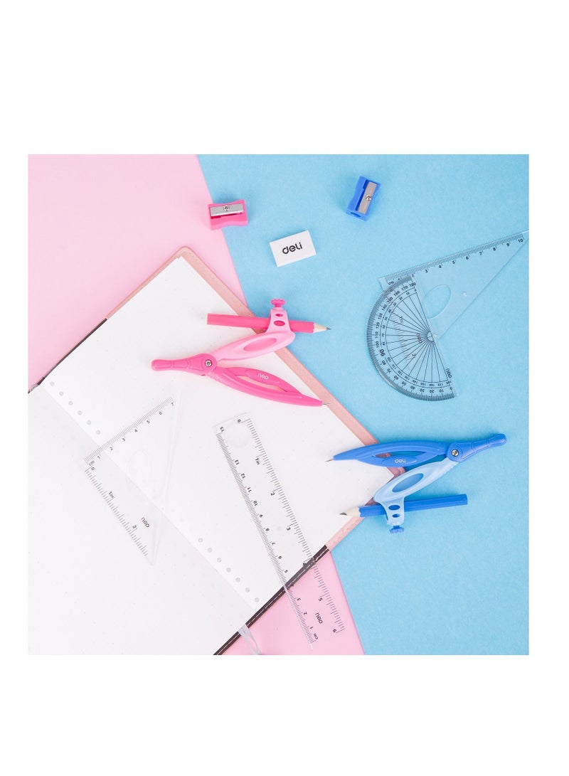 Deli مجموعة رسم هندسي مكونة من 8 قطع بألوان متنوعة - Image 4