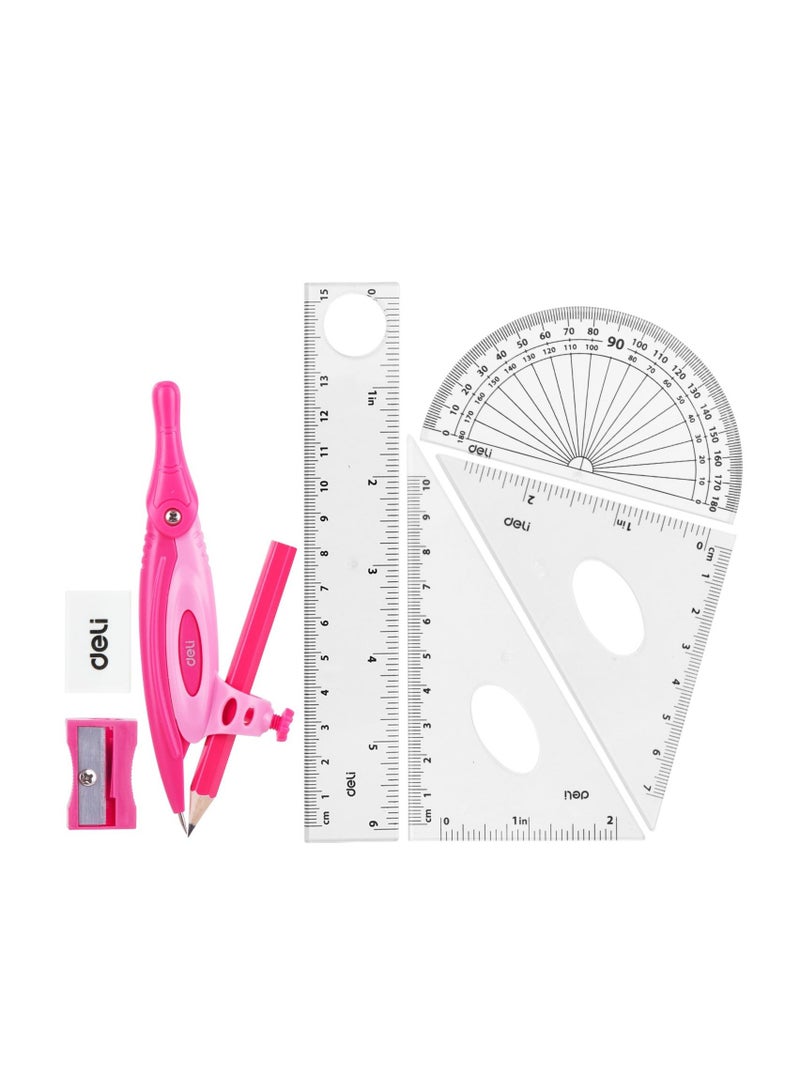 Deli مجموعة رسم هندسي مكونة من 8 قطع بألوان متنوعة - Image 3