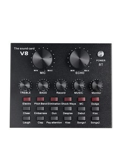V8 Sound Card With Bluetooth Mixer Board Voice Changer Live Sound Card