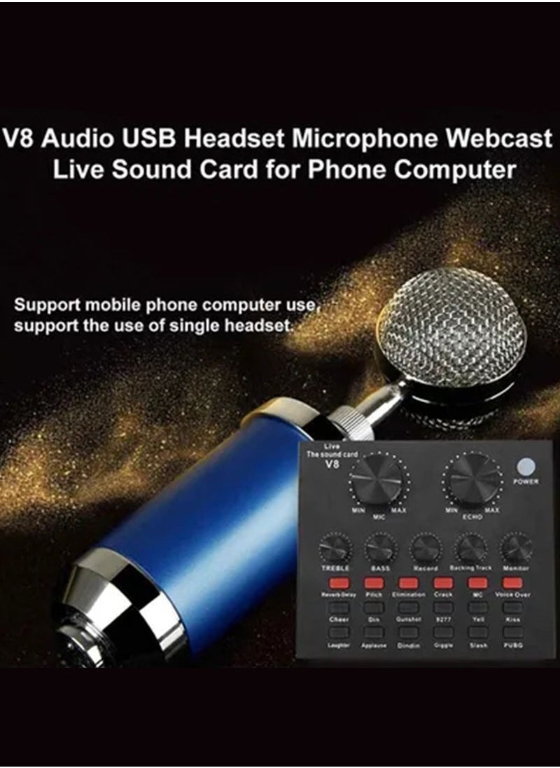 Sharpdo - V8 Sound Card With Bluetooth Mixer Board Voice Changer Live Sound Card - Image 1