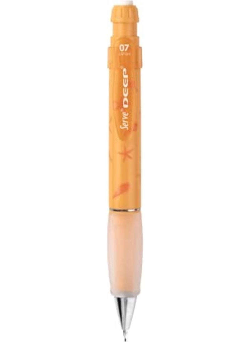 Serve Deep Mechanical Pencil 07MM Mustard Yellow Starfish Pattern  - Image 1