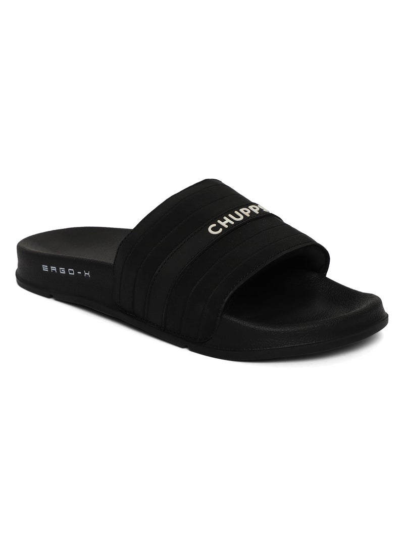 CHUPPS Bandwidth Stitch Women's Slider | FOAM6 6mm Foam Upper, ERGOX Plus Contoured Cushioned Footbed | Snug Fit Super Comfortable Flip Flop Slippers - (Black - 7) - Image 5