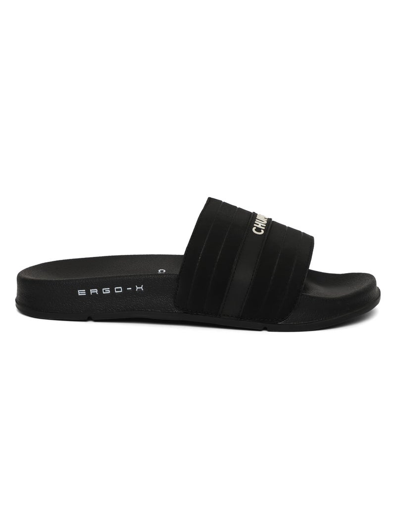 CHUPPS Bandwidth Stitch Women's Slider | FOAM6 6mm Foam Upper, ERGOX Plus Contoured Cushioned Footbed | Snug Fit Super Comfortable Flip Flop Slippers - (Black - 7) - Image 4