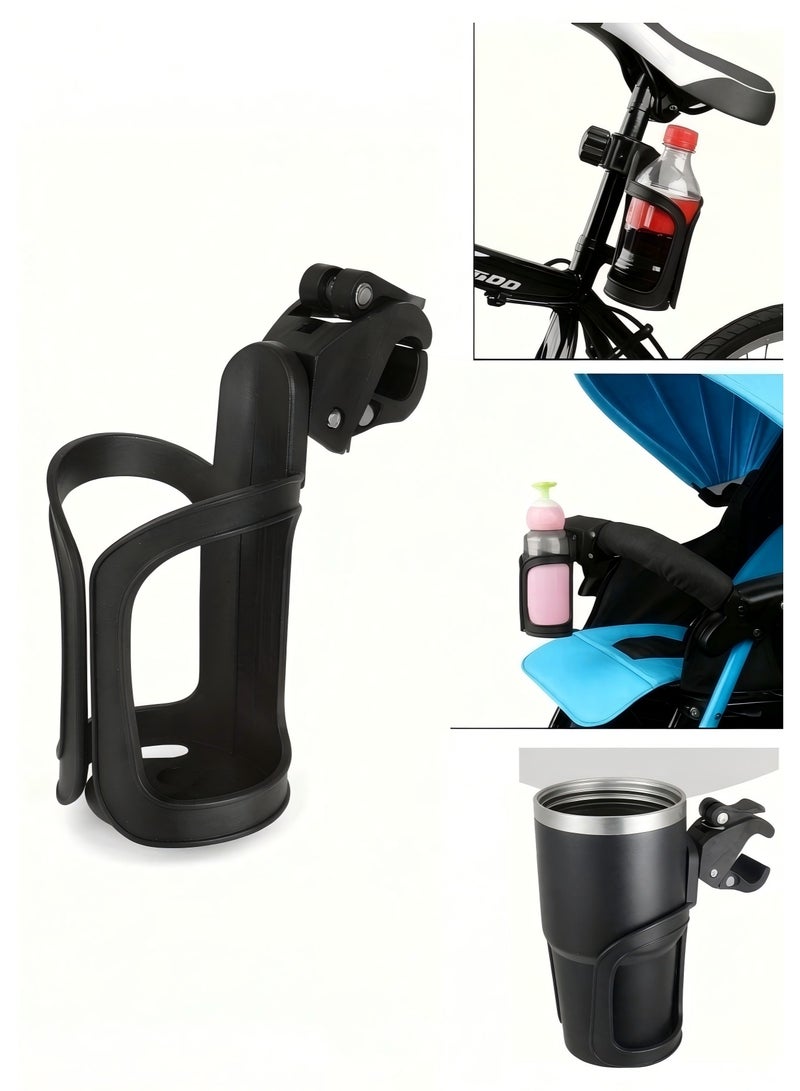 DIKOCO Cup Holder for Bike 360° Rotation Bike Bottle Cage,Bike Water Bottle Holders,Cycling Cup Holder,Handlebar Mount Cup Holder for Bike & Stroller - Image 1