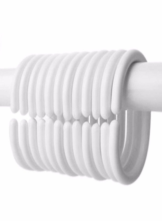 Wideskall® 12 Pieces Plastic Shower Curtain Hook Rings, White - Image 1