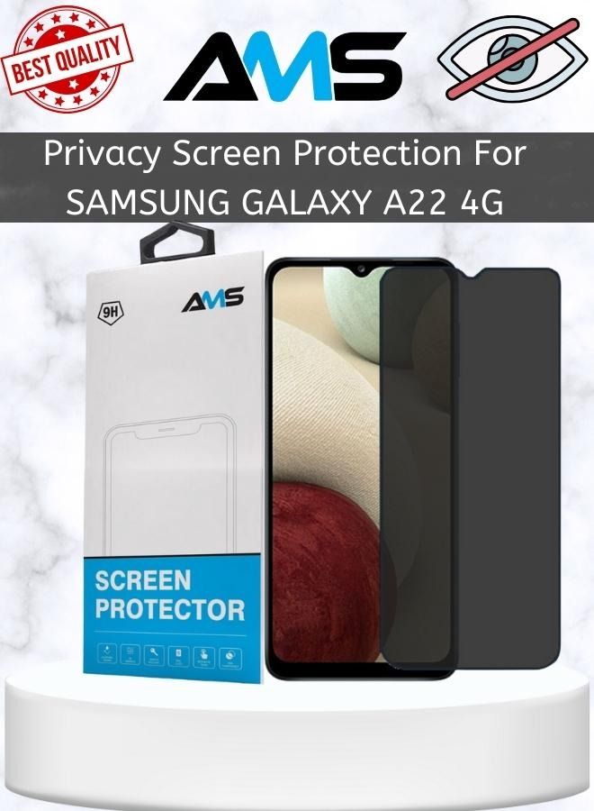 AMS Tempered glass screen protector for privacy and protection for Samsung Galaxy A22 4G - Image 1