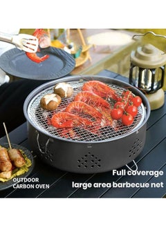 VUCATIN Mini Charcoal BBQ Grill with Storage Bag 12.2 Inches Multipurpose Small Charcoal Grill Stove Charcoal Coffee Warmer for Camping RV Picnic Backyard (Black)  - Image 4