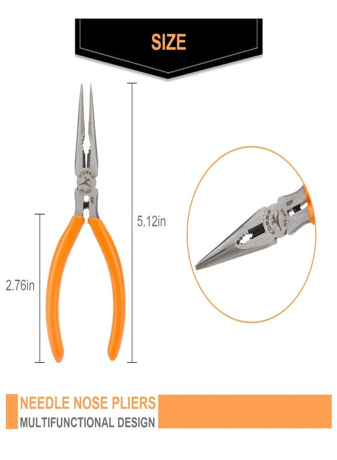Rongon Spring-Loaded Needle Nose Pliers 4-Piece Set - 5 Inch Thin Tip Jewelry Tools with Non-Slip Grips | Professional Craft Pliers for Jewelry Making, DIY, Electronics & Wire Working (4 Pcs) - Image 5