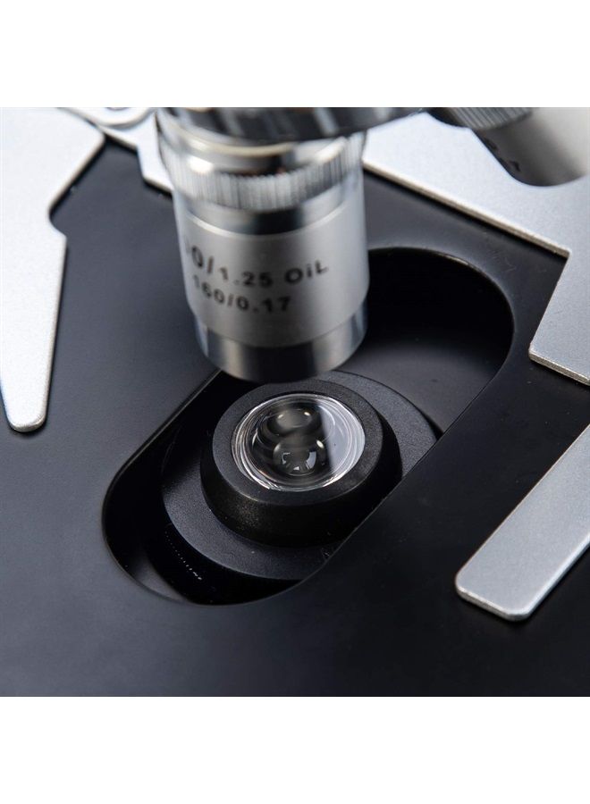 Swift Swift SW350B 40X-2500X Magnification, Siedentopf Binocular Head, Research-Grade Compound Lab Microscope with Wide-Field 10X and 25X Eyepieces, Mechanical Stage, Abbe Condenser (SW350B)  - Image 3