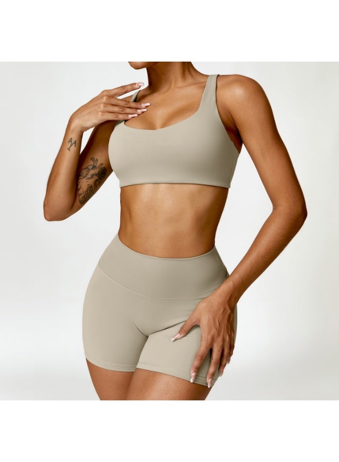 Women Sleeveless Sports Bra and Shorts Set Sportswear Workout Clothes Athletic Wear Gym Fitness Bra Crop Top Sports Suits - Image 1